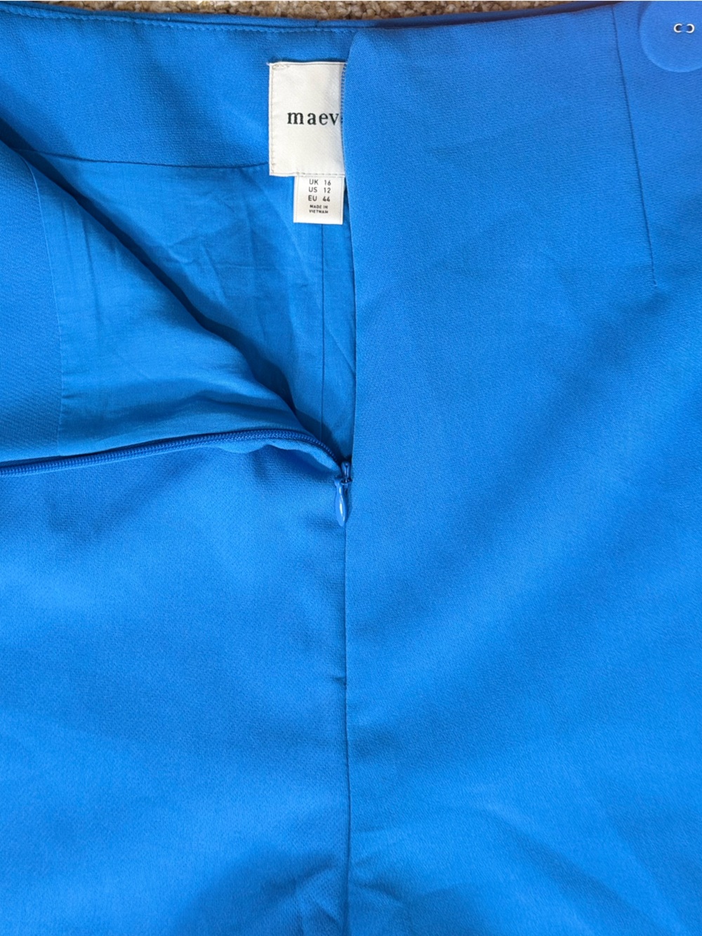 Maeve for Anthropologie Blue Scalloped Wrap Skort with White Trim - Picture 10 of 12